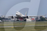 Emirates Airbus A350 test flight at Toulouse Airport