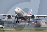 Emirates Airbus A350 test flight at Toulouse Airport