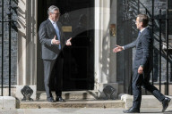 Kier Starmer Greets Ulf Kristersson to No10 in London, UK.