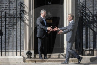 Kier Starmer Greets Ulf Kristersson to No10 in London, UK.