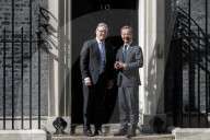 Kier Starmer Greets Ulf Kristersson to No10 in London, UK.
