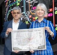 Sadiq Khan, Mayor of London, joins with music industry leaders to celebrate grassroots music with a first ever specially-designed Grassroots Music Tube map at Outernet, London, UK.