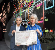 Sadiq Khan, Mayor of London, joins with music industry leaders to celebrate grassroots music with a first ever specially-designed Grassroots Music Tube map at Outernet, London, UK.