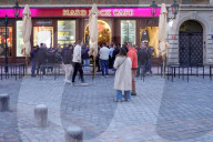 Crowd Outside Hard Rock Cafe In Prague