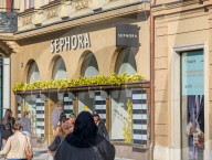 Sephora Storefront With Flower Decoration In Prague