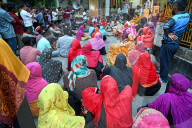 Garment Workers Sit-down Strike Demanding Their Due Wages In Dhaka