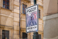 Bicycle Safety Sign In Prague