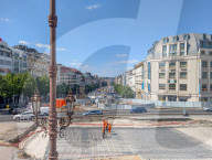 Tram Line And Square Construction At National Museum In Prague