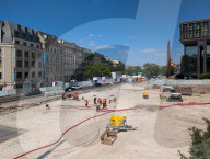 Tram Line And Square Construction At National Museum In Prague