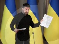 President of Ukraine Holds News Conference On Putin Meeting