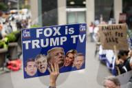 Anti-Trump, Anti-Musk Demonstrators Protest Outside Of Fox News Headquarters