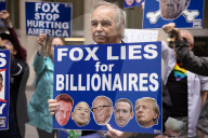 Anti-Trump, Anti-Musk Demonstrators Protest Outside Of Fox News Headquarters
