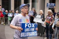 Anti-Trump, Anti-Musk Demonstrators Protest Outside Of Fox News Headquarters