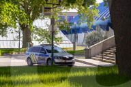 Czech Police Car In Urban Area Of Prague