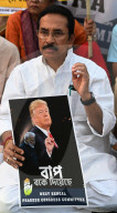 Agitation Against American President Donald Trump In Kolkata, India