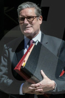 Prime Minister Kier Starmer Leaving For PMQs in London, UK.