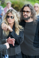 Heidi Klum and Tom Kaulitz are seen ahead of the 78th Cannes Film Festival on May 12, 2025 in Cannes, France