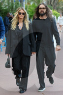 Heidi Klum and Tom Kaulitz are seen ahead of the 78th Cannes Film Festival on May 12, 2025 in Cannes, France