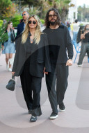 Heidi Klum and Tom Kaulitz are seen ahead of the 78th Cannes Film Festival on May 12, 2025 in Cannes, France