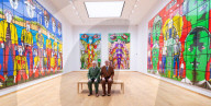 Gilbert & George ëDeath Hope Life Fearí exhibition at The Gilbert & George Centre 5a Heneage Street, London, UK.