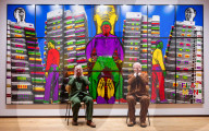 Gilbert & George ëDeath Hope Life Fearí exhibition at The Gilbert & George Centre 5a Heneage Street, London, UK.