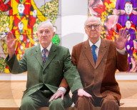 Gilbert & George ëDeath Hope Life Fearí exhibition at The Gilbert & George Centre 5a Heneage Street, London, UK.