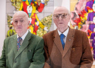 Gilbert & George ëDeath Hope Life Fearí exhibition at The Gilbert & George Centre 5a Heneage Street, London, UK.