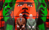Gilbert & George ëDeath Hope Life Fearí exhibition at The Gilbert & George Centre 5a Heneage Street, London, UK.