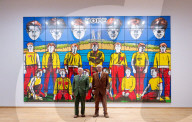 Gilbert & George ëDeath Hope Life Fearí exhibition at The Gilbert & George Centre 5a Heneage Street, London, UK.