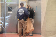 Police Investigation Draws Numerous NYPD Officers To The Scene And Crime Scene Unit Investigators At The NYCHA Houses At 611 Blake Avenue