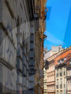 Facade Maintenance Worker On Historical Building