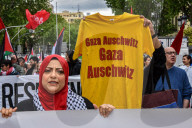 Thousands Rally In Madrid Against Gaza Violence And Arms Trade With Israel On Nakba Commemoration Day