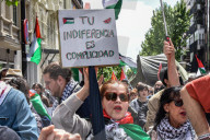 Thousands Rally In Madrid Against Gaza Violence And Arms Trade With Israel On Nakba Commemoration Day