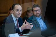 The Exchequer Secretary to the Treasury James Murray chairs a roundtable of entrepreneurs
