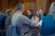The Exchequer Secretary to the Treasury James Murray chairs a roundtable of entrepreneurs