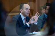 The Exchequer Secretary to the Treasury James Murray chairs a roundtable of entrepreneurs