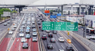 Vehicles Moving Slowly in Shanghai