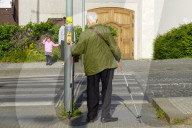 Senior Citizen Crossing A Street