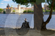 Riverside Relaxation By The Vltava River In Prague