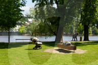 Riverside Relaxation By The Vltava River In Prague
