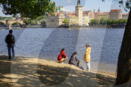 Riverside Relaxation By The Vltava River In Prague