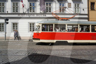 Daily Tram Traffic In Prague Old Town