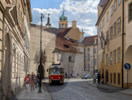 Daily Tram Traffic In Prague Old Town