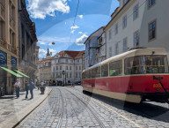 Daily Tram Traffic In Prague Old Town