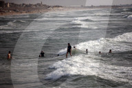 Palestinians In Gaza Go To The Beach 