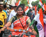 Tiranga Rally In India To Celebrate The Success Of Armed Forces.