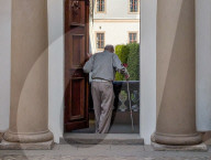 Senior Man With Crutch