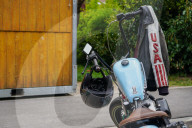 Vintage Harley-Davidson Motorcycle With USA Jacket