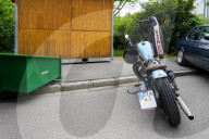 Vintage Harley-Davidson Motorcycle With USA Jacket