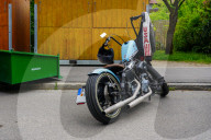 Vintage Harley-Davidson Motorcycle With USA Jacket